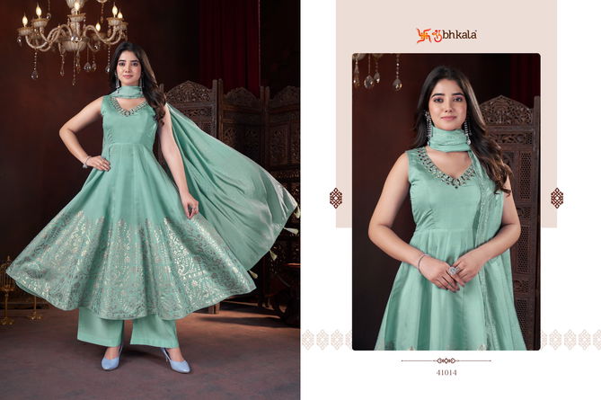 Blooming Ethnic By Shubhkala Roman Silk Kurti With Bottom Dupatta Orders In India